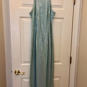 Sparkling Blue Sequin Gown